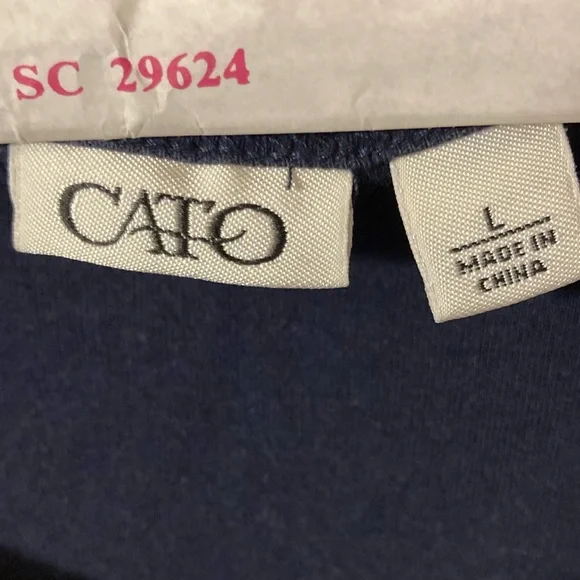 Cato Women's Navy Tank Top with Silver Embellishments Size L - Picture 2 of 4